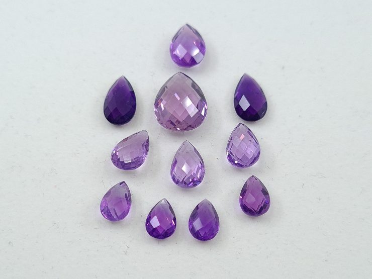 il fullxfull.3181402472 rwuc scaled Amethyst Double Sided Faceted Checker Board Pear Shape Gemstones in Assorted Sizes from 8x5mm to 15x10mm for Jewellery Making