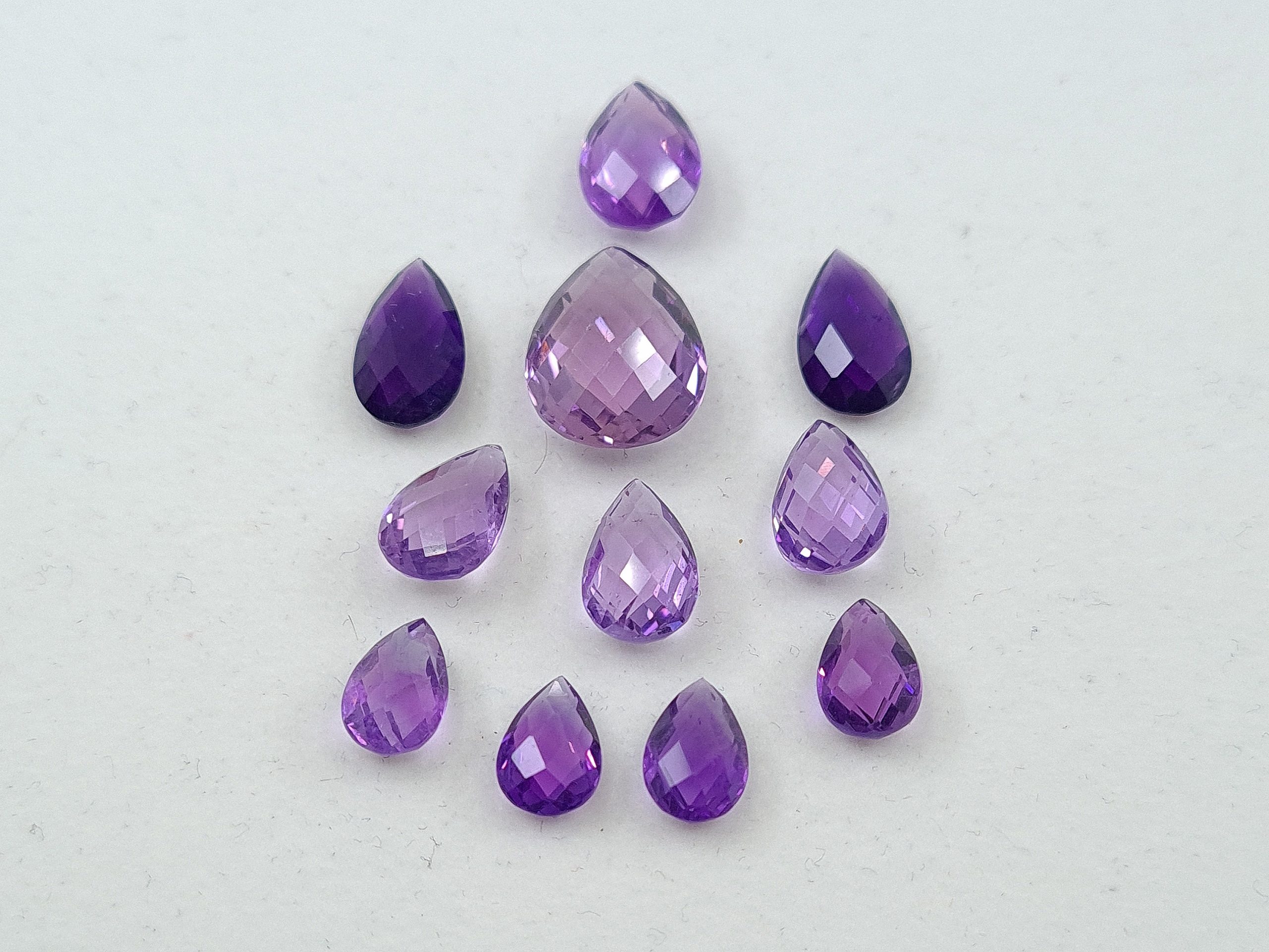 il fullxfull.3181402472 rwuc scaled Amethyst Double Sided Faceted Checker Board Pear Shape Gemstones in Assorted Sizes from 8x5mm to 15x10mm for Jewellery Making