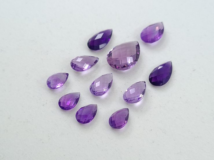 il fullxfull.3181402612 t4vj scaled Amethyst Double Sided Faceted Checker Board Pear Shape Gemstones in Assorted Sizes from 8x5mm to 15x10mm for Jewellery Making