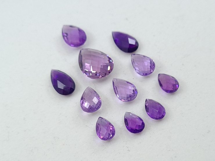 il fullxfull.3181402746 ku5o scaled Amethyst Double Sided Faceted Checker Board Pear Shape Gemstones in Assorted Sizes from 8x5mm to 15x10mm for Jewellery Making