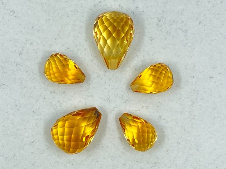 il fullxfull.3185722915 s82j scaled Citrine (Brazil) Faceted Half Drilled Teardrop Briolette Loose Gemstone Beads in Sizes Ranging from 6x4mm to 12x8mm for Jewellery Making