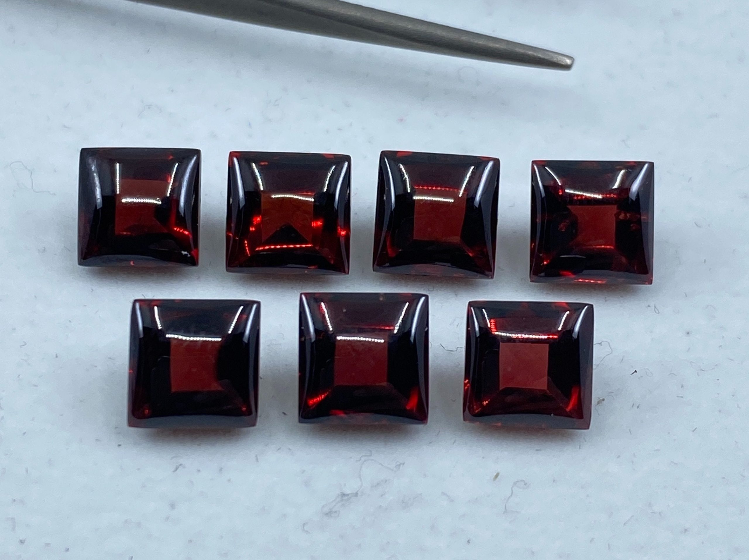 il fullxfull.3185907901 jffu scaled Garnet (Mozambique) Square Buff Top Loose Gemstones in 6mm, 7mm & 8mm for Jewellery Making