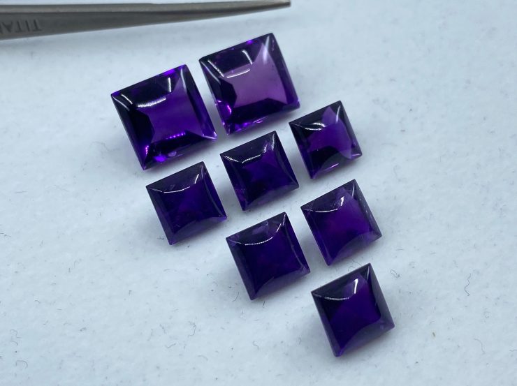 il fullxfull.3185912123 sj1d scaled Amethyst (African) First Quality Buff Top Square Loose Gemstones in Assorted Sizes Ranging from 6mm to 10mm for Jewellery Making