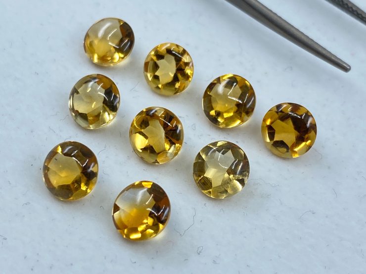 il fullxfull.3185914769 38y4 scaled Citrine Buff Top (Cabochon Top AND Faceted Bottom) Round Shape Loose Gemstones in 7mm, 8mm & 10mm for Jewellery Making