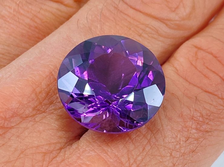 il fullxfull.3185944059 lay7 scaled 23.61cts Brazilian Amethyst Natural Faceted Large Round Shape Loose Gemstone For Jewellery Making - 19.4mm