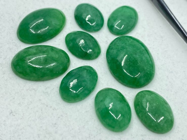 il fullxfull.3202038373 owlp scaled Dyed/Stained Jade Cabochon Oval Shape Loose Gemstones in Assorted Sizes From 7x5mm to 20x15mm For Jewellery Making