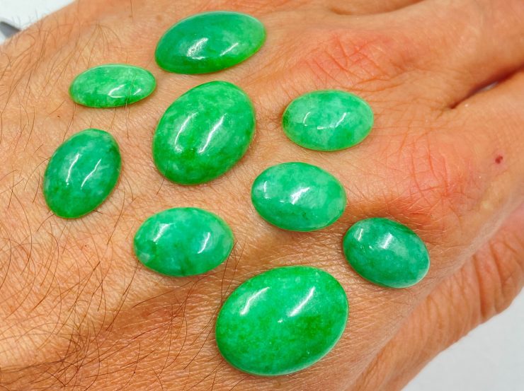 il fullxfull.3202038683 lw7f scaled Dyed/Stained Jade Cabochon Oval Shape Loose Gemstones in Assorted Sizes From 7x5mm to 20x15mm For Jewellery Making