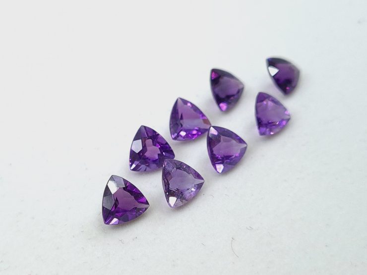 il fullxfull.3204038087 deov scaled Amethyst (African) Faceted Trillion Loose Gemstones First Quality in 6mm, 7mm & 10mm For Jewellery Making