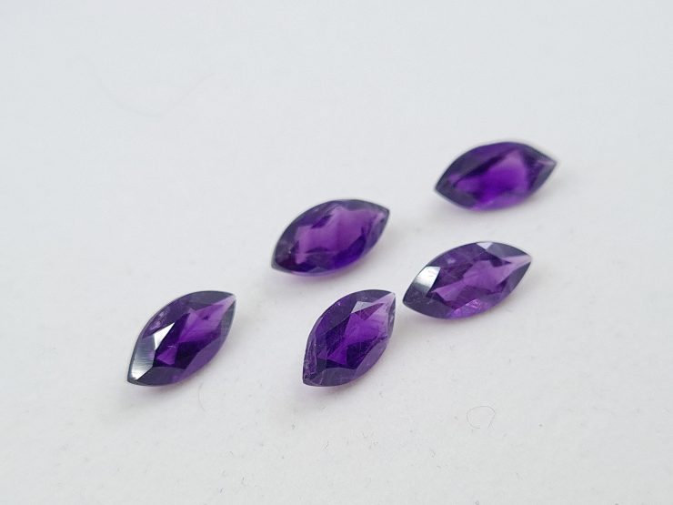 Amethyst (African) Faceted Marquise Gems First Quality in Assorted Sizes from 4x2mm to 14x7mm