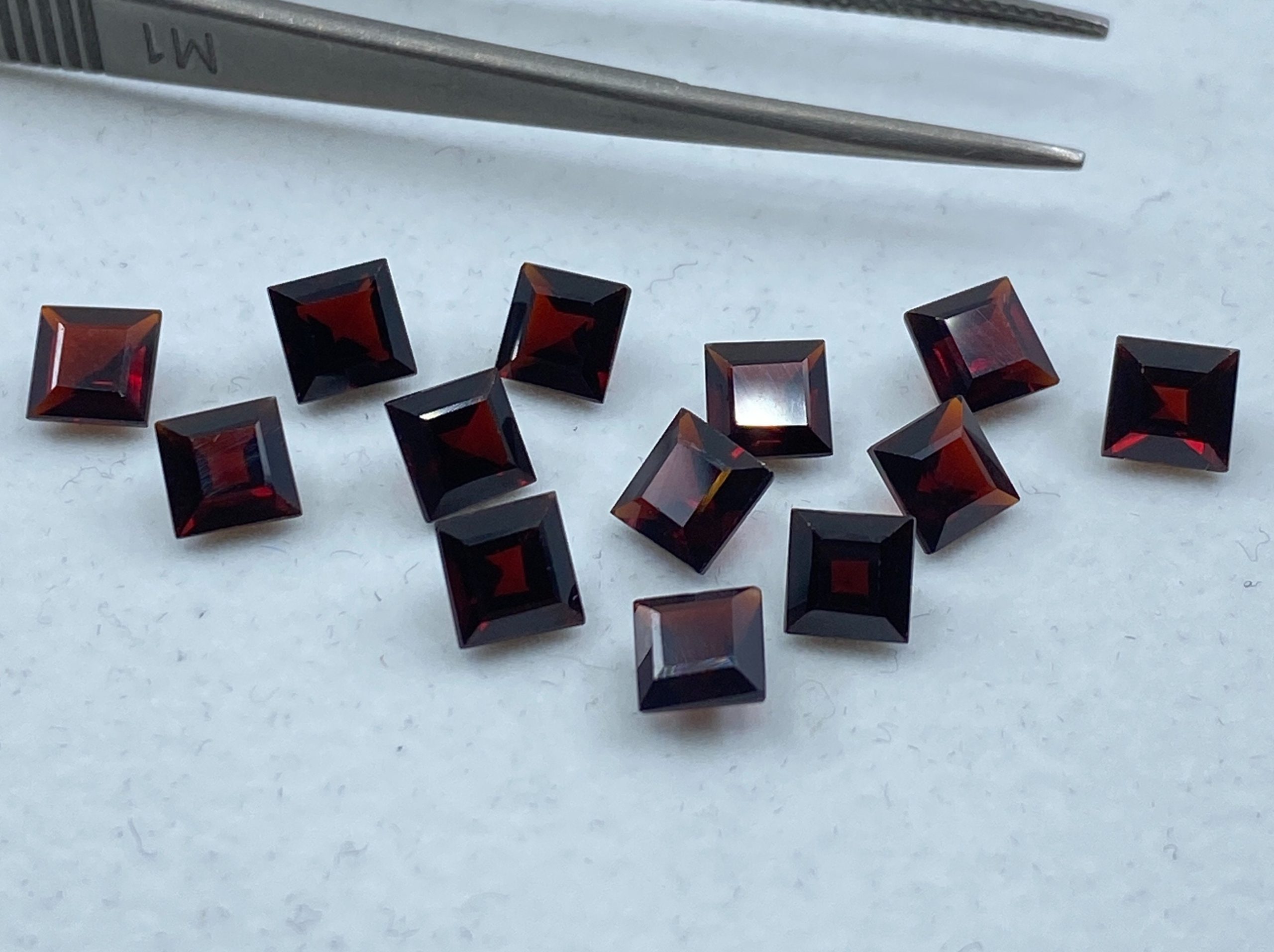 il fullxfull.3207506405 p89d scaled 50 Pieces of Garnet (Thai) Faceted Square Loose Gemstones in 5mm for Jewellery Making