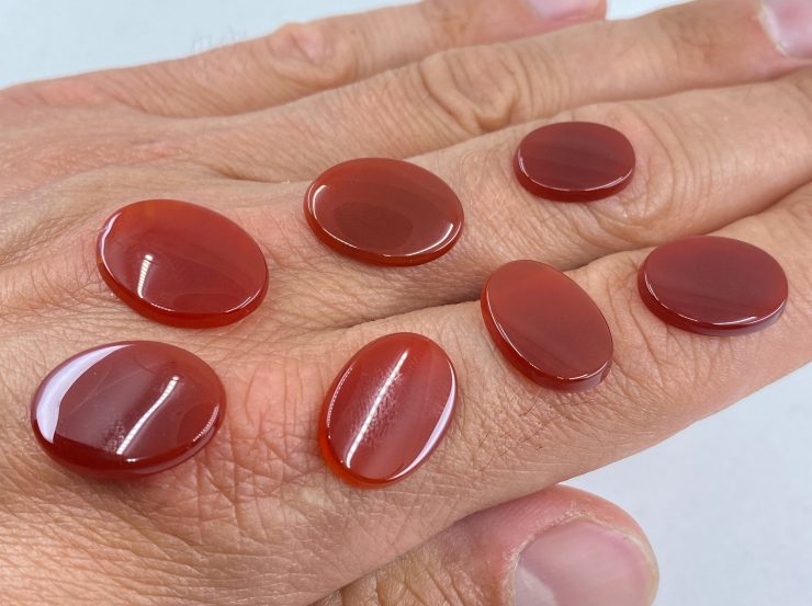 il fullxfull.3209281919 s16y scaled Carnelian Single Bevel Buff Top (SBBT) Oval Shape Loose Gemstones in Sizes from 6x4mm to 20x15mm for Jewellery Making