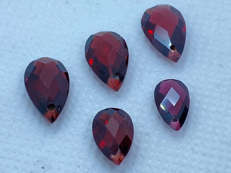 il fullxfull.3218273796 s57i scaled Garnet (Mozambique) Faceted Pear Shape Double-Sided Checker Board Gemstones with 1mm Hole in 11x7mm, 12x8mm, 14x8mm & 18x12mm