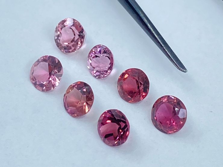 Pink Tourmaline Faceted Round Gemstones in Assorted Sizes from 2mm to 4.75mm for Jewellery Making