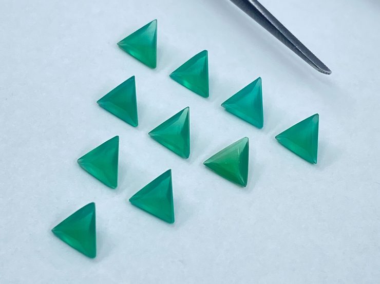 il fullxfull.3225315383 6ltn scaled Faceted Green Agate Triangle Gemstones in 5mm for Jewellery Making