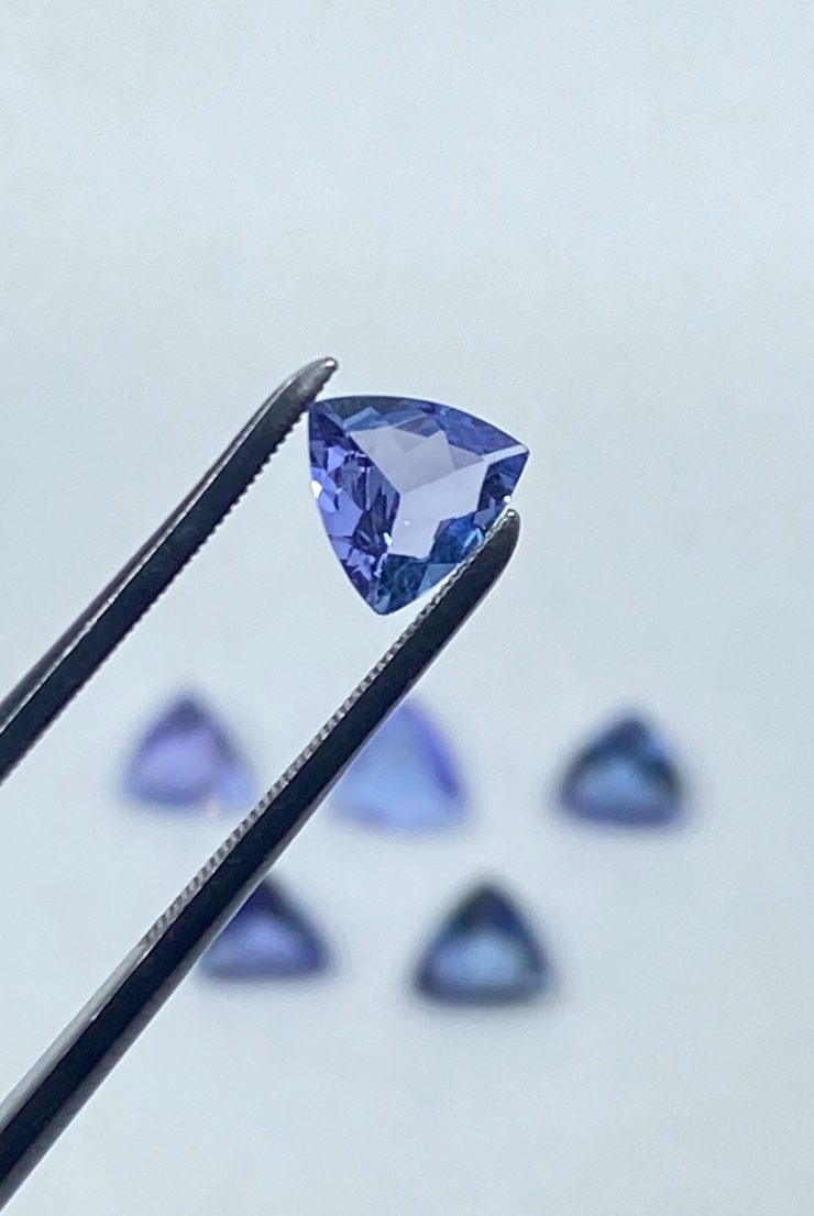 il fullxfull.3226843871 b98s scaled Tanzanite Faceted Trillion Shape Loose Gemstones in 5mm and 6mm for Jewellery Making