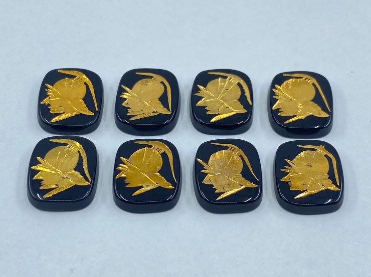 il fullxfull.3226889377 7tk7 1 scaled Black Onyx Soldier Head Painted (Real 14ct Gold Paint) Intaglio Antique Shape SBBT Gemstones in 12x10mm for Jewellery Making