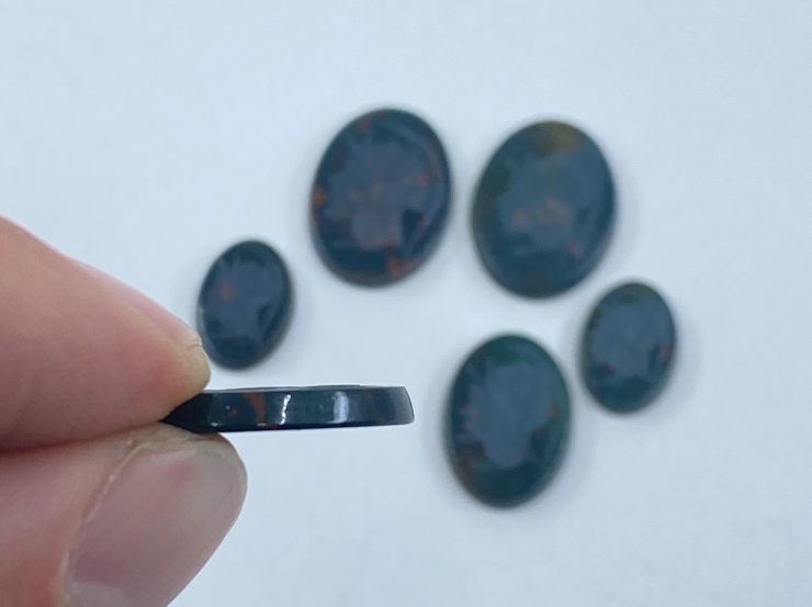 il fullxfull.3226918929 depv scaled Bloodstone Roman Soldier Head Intaglio Oval SBBT Gemstones in Assorted Sizes from 10x8mm to 20x15mm for Jewellery Making