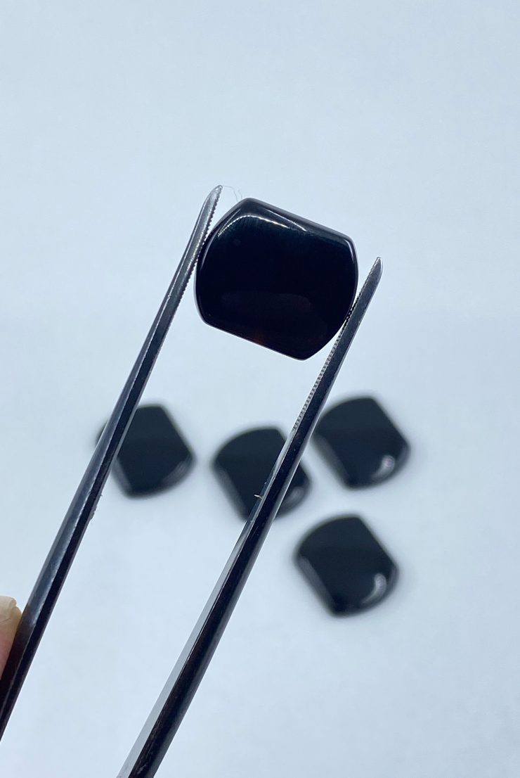 il fullxfull.3227088107 89k6 scaled Flat Black Onyx Short Rounded Rectangle (Short Bottle) SBBT Gemstones in 7x5mm, 8x6mm and 12x10mm for Jewellery Making