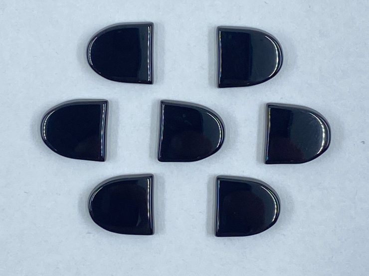 Flat Black Onyx Half Oval D Shape SBBT Gemstones in 5x5.5mm & 6x6.5mm for Jewellery Making