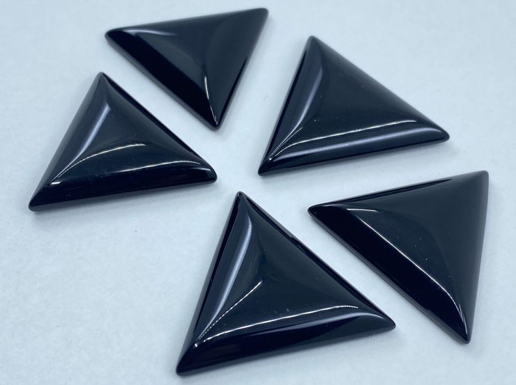 il fullxfull.3227378549 qkei scaled Black Onyx Fancy Triangle Back Drilled Cabochon Gemstones in 24mm for Jewellery Making