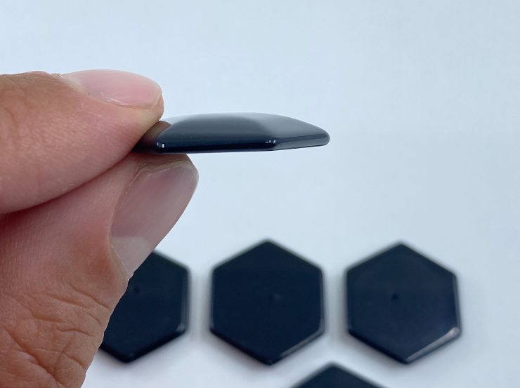 il fullxfull.3227390027 rpor scaled Black Onyx Fancy Hexagon Back Drilled Cabochon Gemstones in 24mm for Jewellery Making