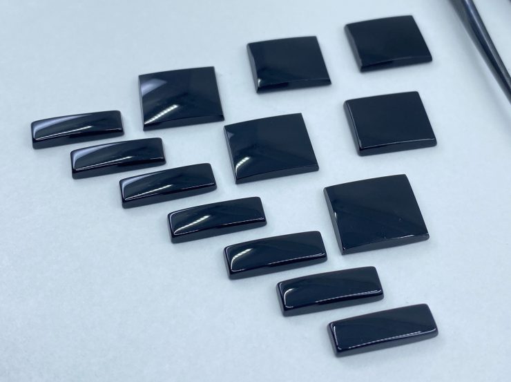 il fullxfull.3227395741 2w4j scaled Flat Black Onyx Rectangle SBBT (Single Bevel Buff Top) Gemstones in Assorted Sizes from 6x2mm to 12x10mm for Jewellery Making