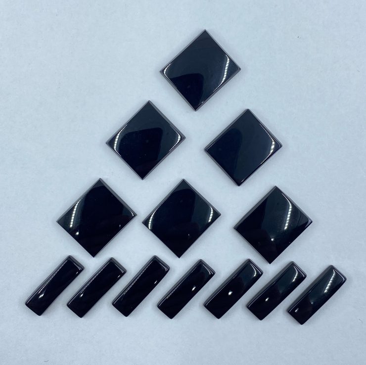 il fullxfull.3227395881 7o8p scaled Flat Black Onyx Rectangle SBBT (Single Bevel Buff Top) Gemstones in Assorted Sizes from 6x2mm to 12x10mm for Jewellery Making