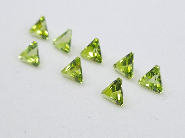 Peridot Triangle Shape Loose Gemstones In 5x3mm, 5mm & 6mm For Jewellery Making