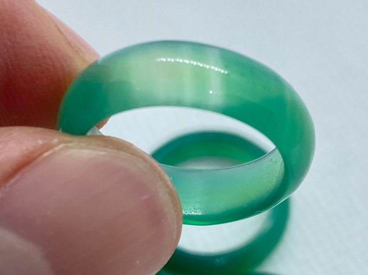 Green Agate Band Stacking Ring In A Range Of Sizes For Women & Men