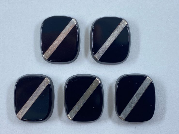 il fullxfull.3272369580 4nty scaled Flat Black Onyx Cushion Shape SBBT Gemstones with 1 Real Sterling Silver Stripe in Assorted Sizes from 8x6mm to 16x14mm for Jewellery Making