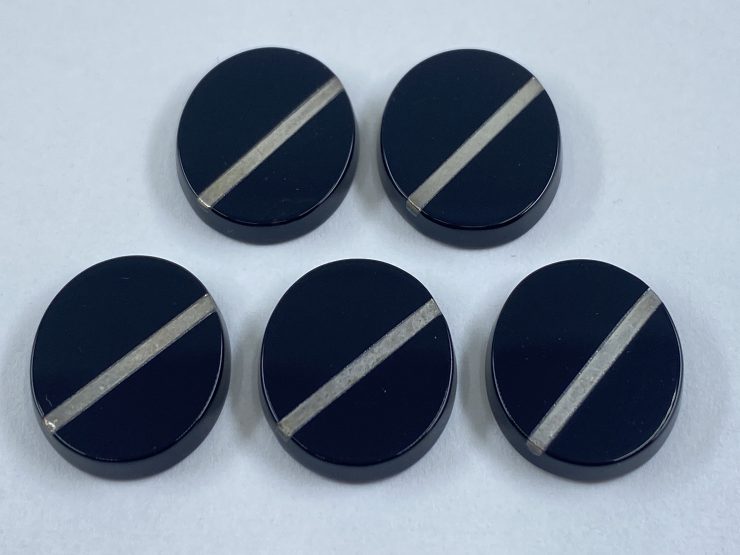 il fullxfull.3272373164 1krb scaled Flat Black Onyx Oval SBBT Gemstones with 1 Real Sterling Silver Stripe in Assorted Sizes from 8x6mm to 14x12mm for Jewellery Making