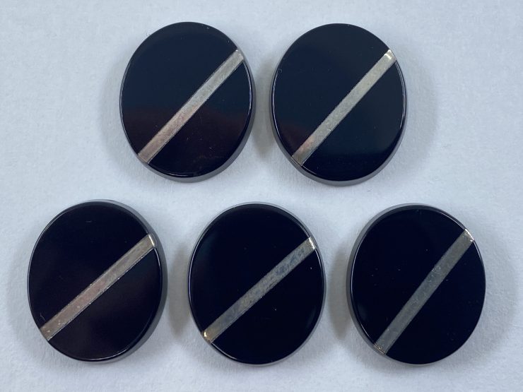 il fullxfull.3272373172 9dk1 scaled Flat Black Onyx Oval SBBT Gemstones with 1 Real Sterling Silver Stripe in Assorted Sizes from 8x6mm to 14x12mm for Jewellery Making