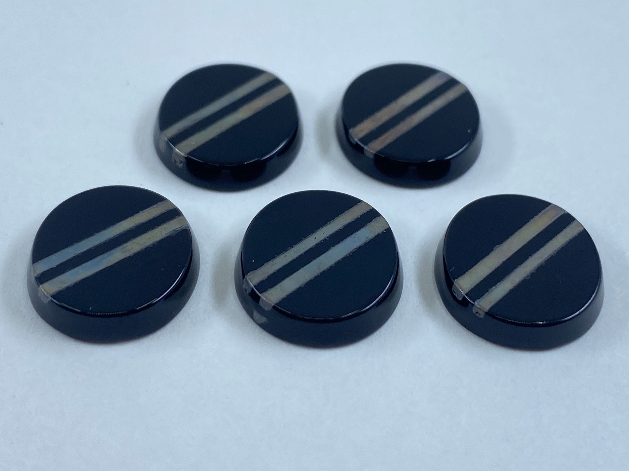 il fullxfull.3272380146 k5ee scaled Flat Black Onyx Oval Shape SBBT Gemstones with 2 Real Sterling Silver Stripes in 8x6mm, 14x10mm & 14x12mm for Jewellery Making