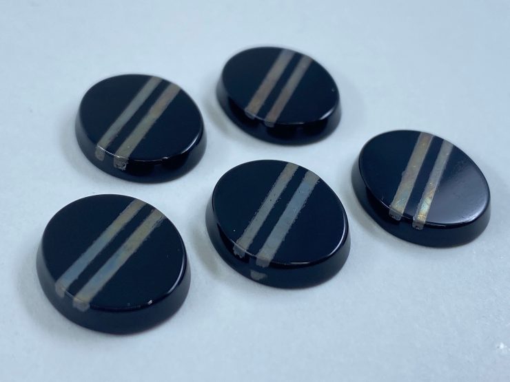 il fullxfull.3272380148 815z scaled Flat Black Onyx Oval Shape SBBT Gemstones with 2 Real Sterling Silver Stripes in 8x6mm, 14x10mm & 14x12mm for Jewellery Making