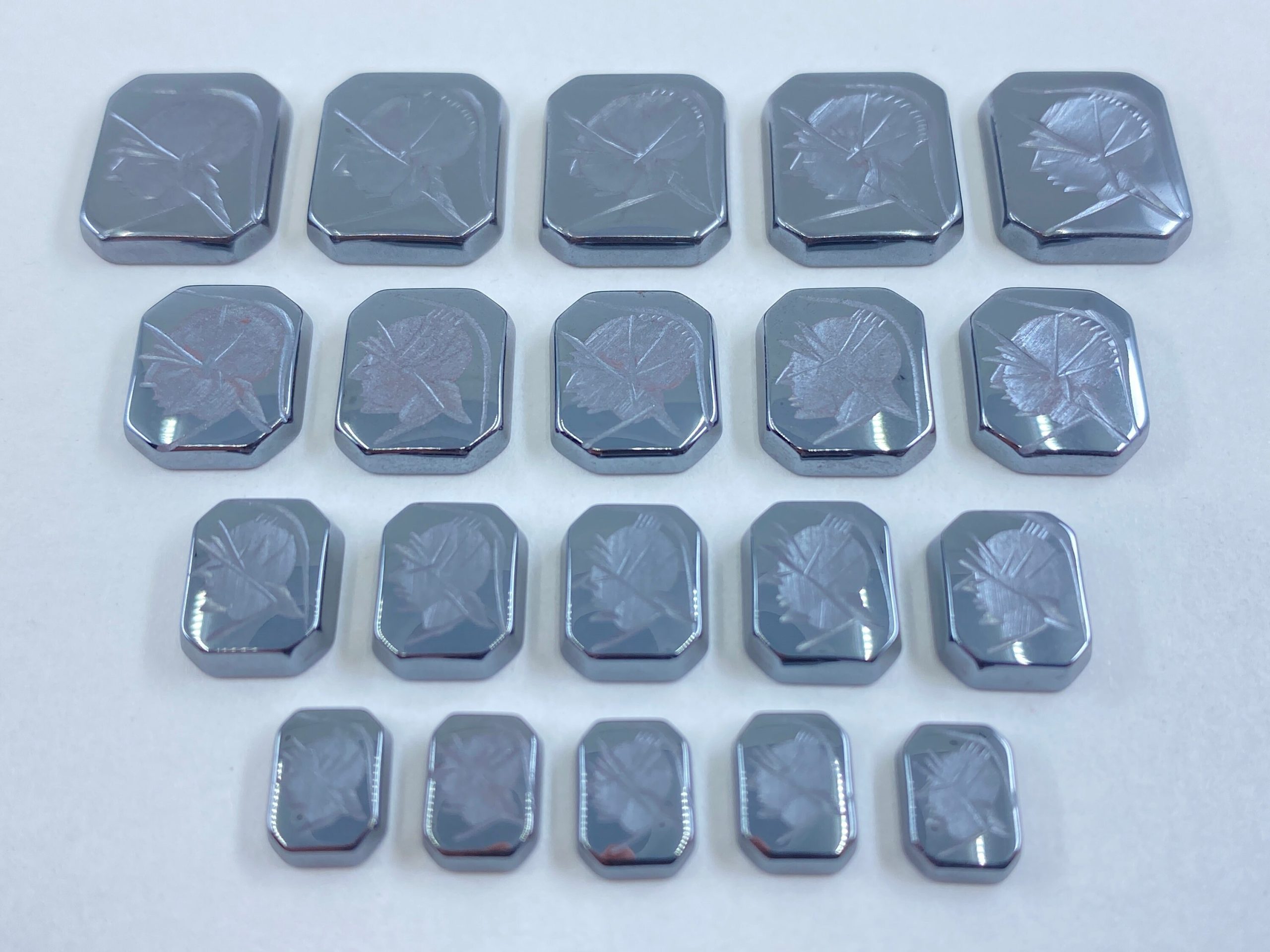 il fullxfull.3274612106 tsvt scaled Flat Hematite Greek Head Octagon Shape SBBT (Single Bevel Buff Top) Gemstones in Assorted Sizes from 8x6mm to 14x12mm for Jewellery Making