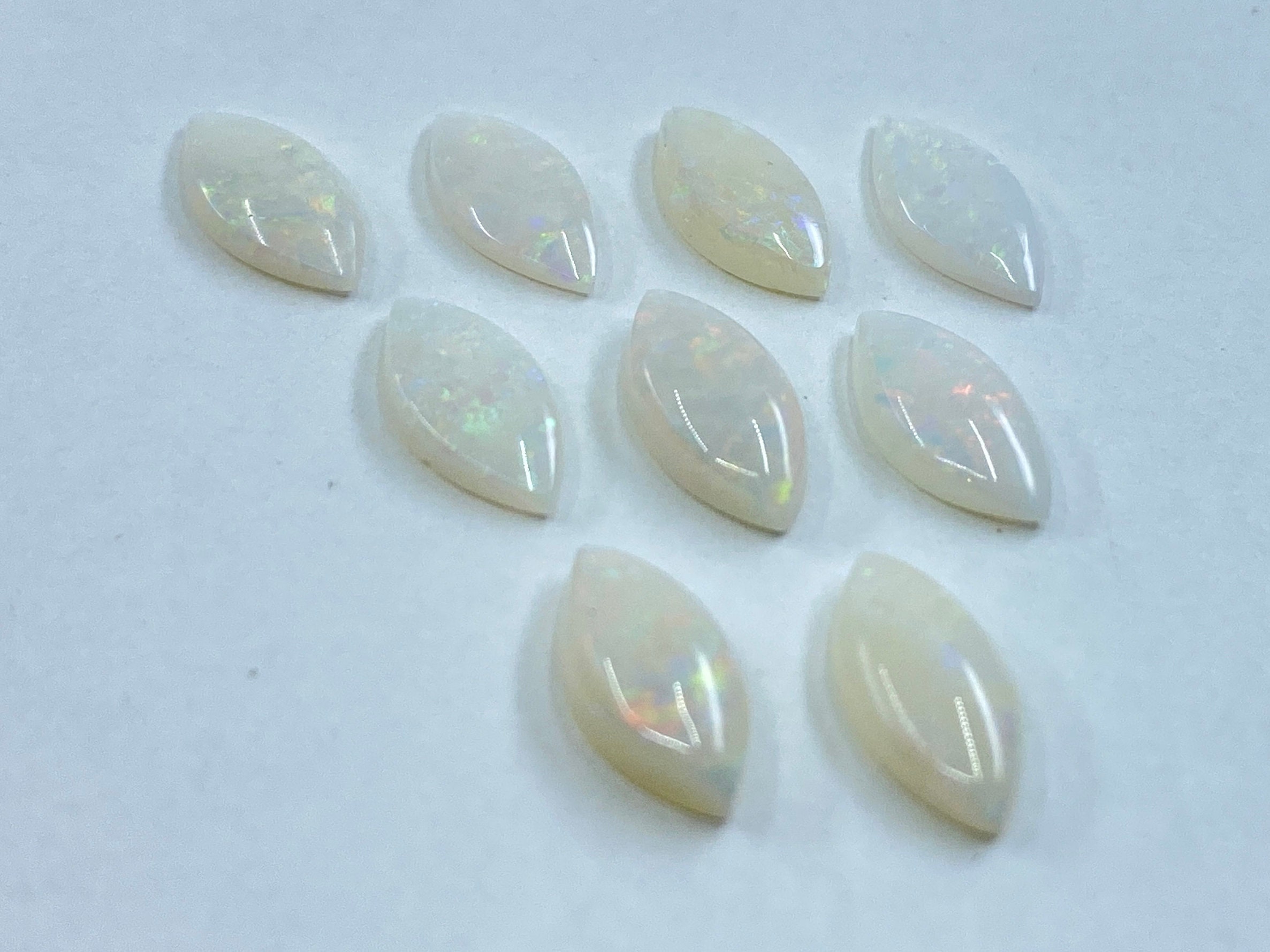 Opal (Australia) Commercial Quality Cabochon Marquise Shape Loose Gemstones in Assorted Sizes from 4x2mm to 14x7mm for Jewellery Making