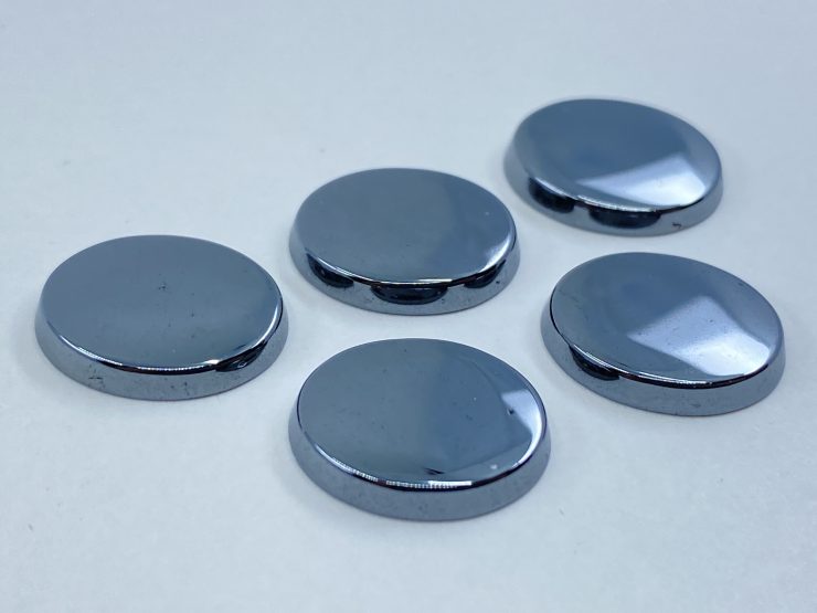 il fullxfull.3308775095 4wwt scaled Hematite SBBT (Single Bevel Buff Top) Oval Shape Gemstones in Assorted Sizes from 10x8mm to 18x13mm for Jewellery Making