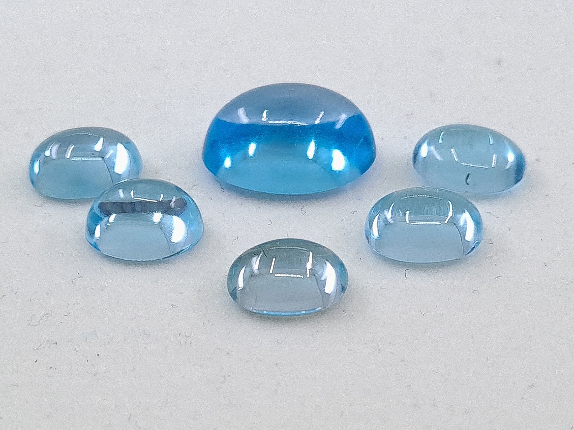 Sky Blue Topaz Cabochon Oval Shape Loose Gemstones in Assorted Sizes from 5x4mm to 12x10mm for Jewellery Making