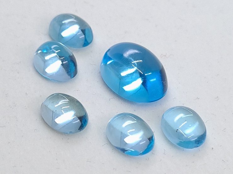 Sky Blue Topaz Cabochon Oval Shape Loose Gemstones in Assorted Sizes from 5x4mm to 12x10mm for Jewellery Making