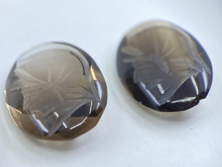 il fullxfull.3316242423 fq2w scaled Smoky Quartz Roman Head Intaglio Oval Cabochon Gemstones in Assorted Sizes from 10x8mm to 30x22mm for Jewellery Making