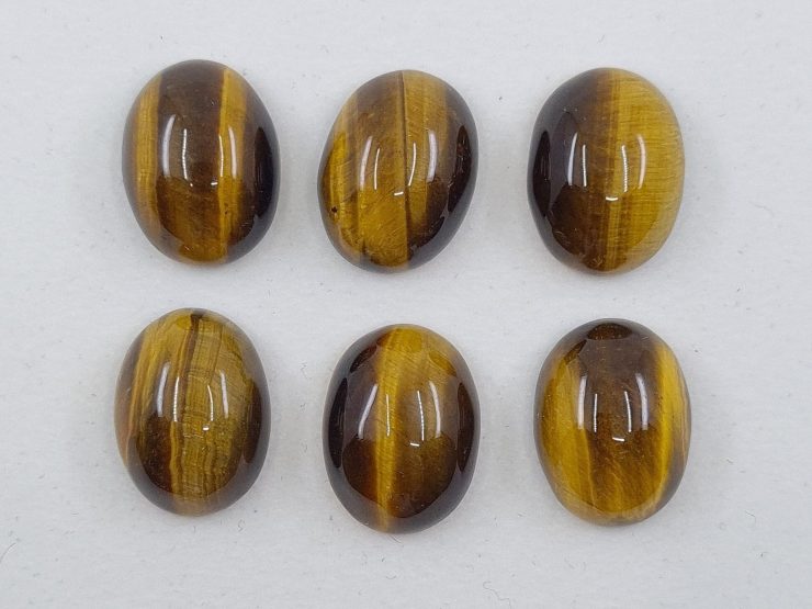 Golden Tiger Eye Cabochon Oval Loose Gemstones In Assorted Sizes Ranging From 8x6mm to 25x18mm For Jewellery Making