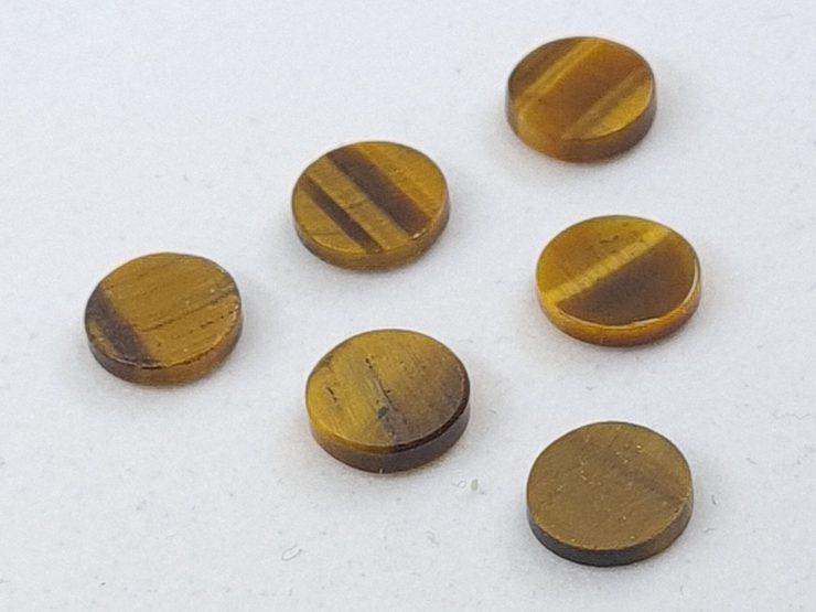 Flat Golden Tiger Eye Round Loose Gemstones in 10mm, 12mm & 20mm for Jewellery Making