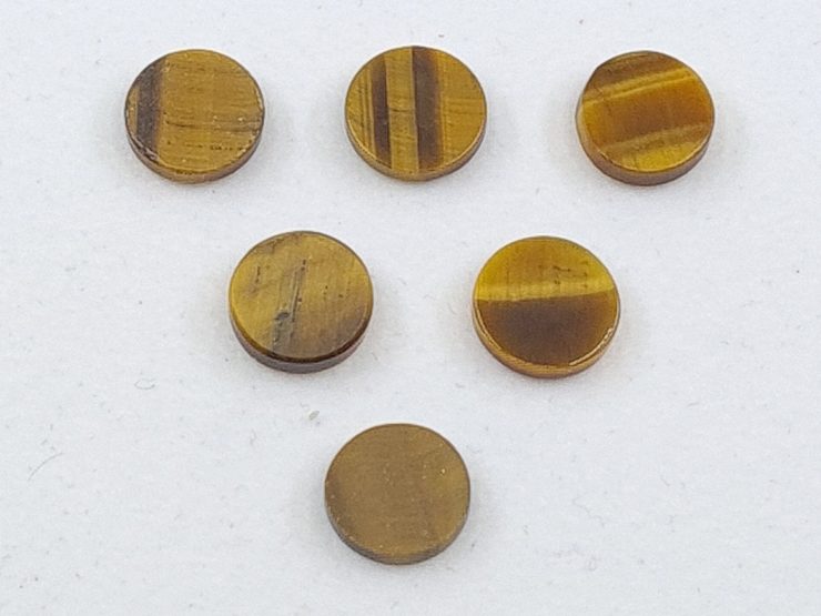 Flat Golden Tiger Eye Round Loose Gemstones in 10mm, 12mm & 20mm for Jewellery Making