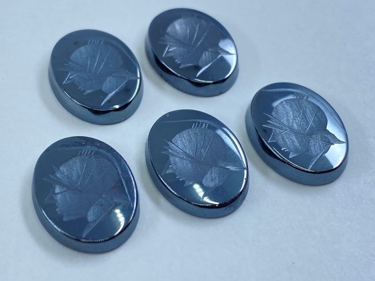 il fullxfull.3320047441 7k63 1 scaled Flat Hematite Greek Head Oval SBBT (Single Bevel Buff Top) Gemstones in Assorted Sizes from 7x5mm to 20x15mm for Jewellery Making