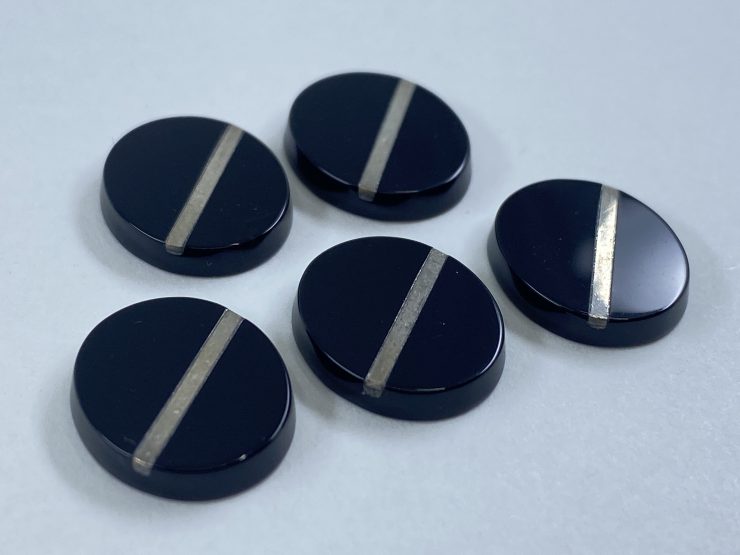 il fullxfull.3320054877 17p7 scaled Flat Black Onyx Oval SBBT Gemstones with 1 Real Sterling Silver Stripe in Assorted Sizes from 8x6mm to 14x12mm for Jewellery Making