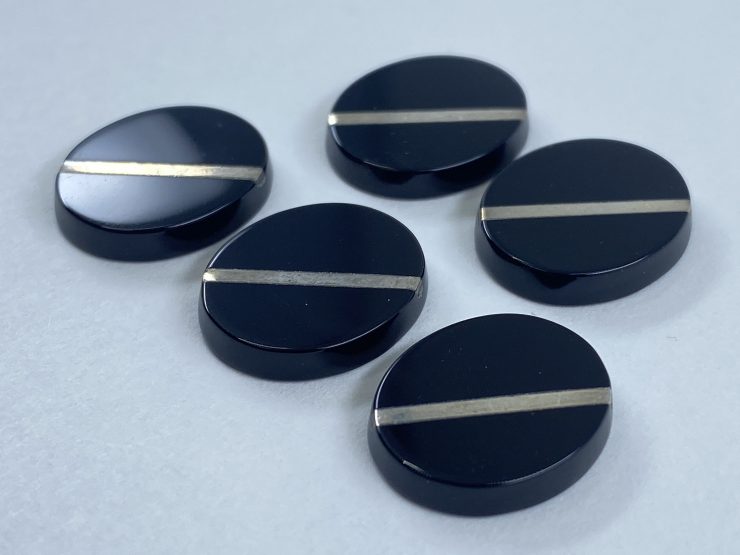 il fullxfull.3320054881 t4t0 scaled Flat Black Onyx Oval SBBT Gemstones with 1 Real Sterling Silver Stripe in Assorted Sizes from 8x6mm to 14x12mm for Jewellery Making