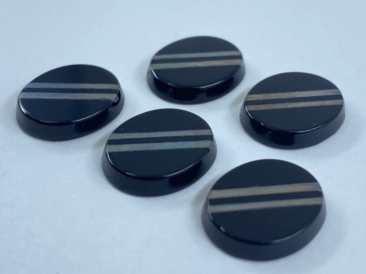 il fullxfull.3320061933 djlg scaled Flat Black Onyx Oval Shape SBBT Gemstones with 2 Real Sterling Silver Stripes in 8x6mm, 14x10mm & 14x12mm for Jewellery Making