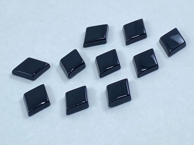 il fullxfull.3320529406 shv6 scaled Flat Black Onyx Lozenge Shape SBBT (Single Bevel Buff Top) Gemstones in 7x5mm & 8x6mm for Jewellery Making