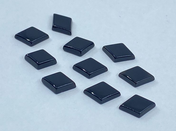 il fullxfull.3320529410 ex4r scaled Flat Black Onyx Lozenge Shape SBBT (Single Bevel Buff Top) Gemstones in 7x5mm & 8x6mm for Jewellery Making