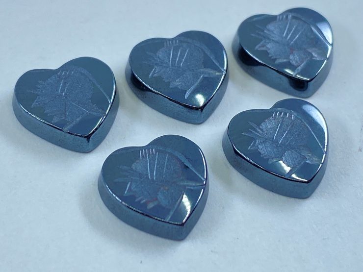 il fullxfull.3322275801 lyld scaled Flat Hematite Greek Head Heart SBBT (Single Bevel Buff Top) Gemstones in 10mm for Jewellery Making